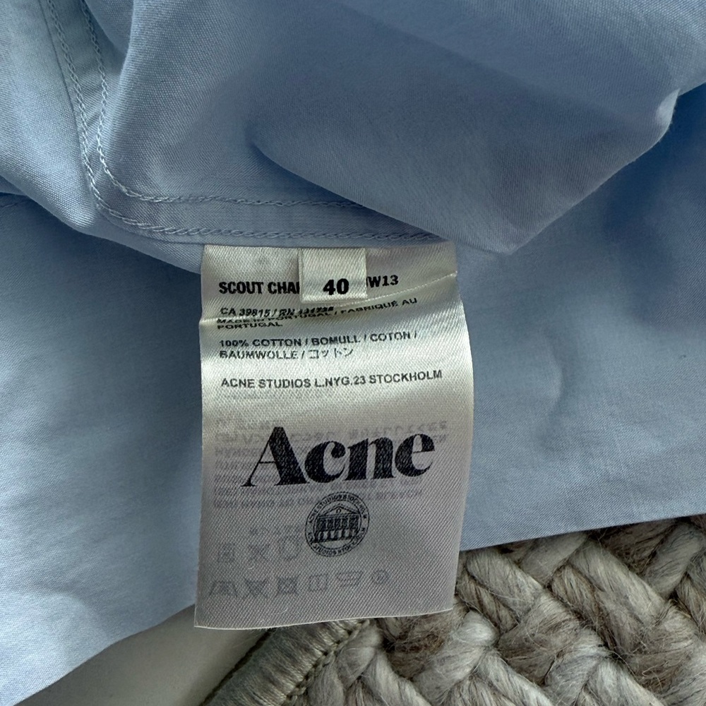 Acne Blue Button Up - Picture 4 of 4